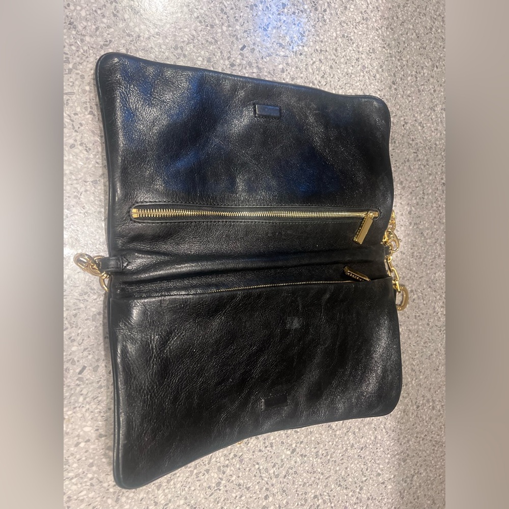 Authentic Tory Burch “Reva” Black Leather Fancy Shoulder Bag - Picture 8 of 10
